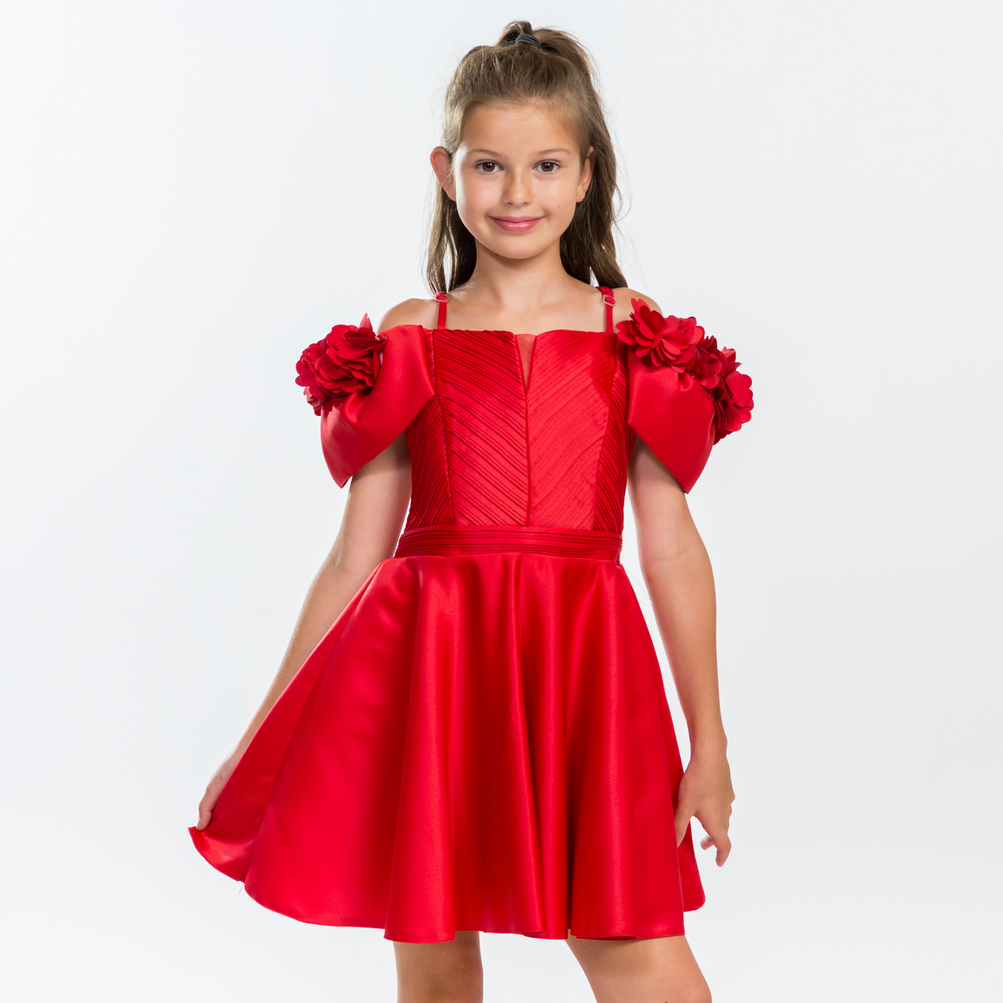 Miss playful red dress for teens-0