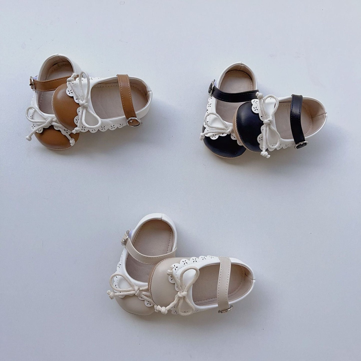 Summer Baby Girl Shoelace Bow Toddler Soft-Sole Anti-Slip Walking Shoes-1