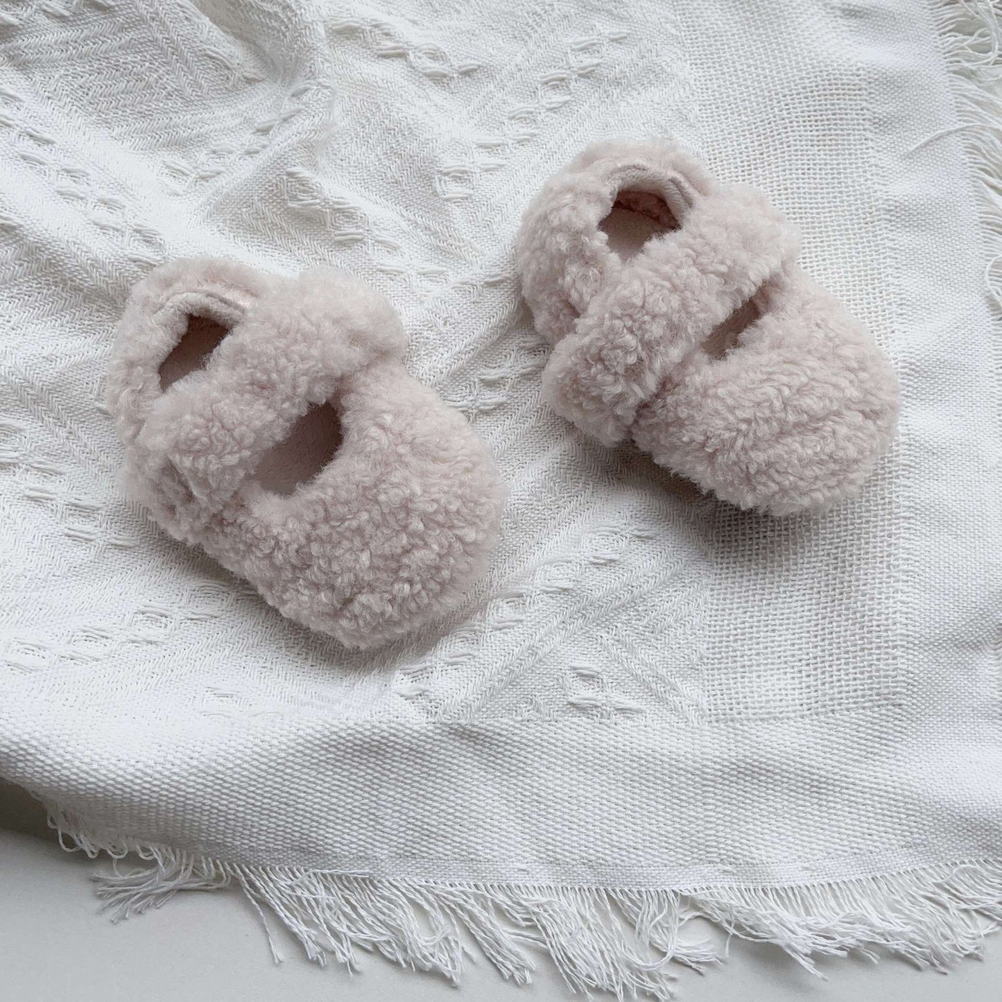Infant Baby Solid Color Plush Warm Shoes In Winter-8