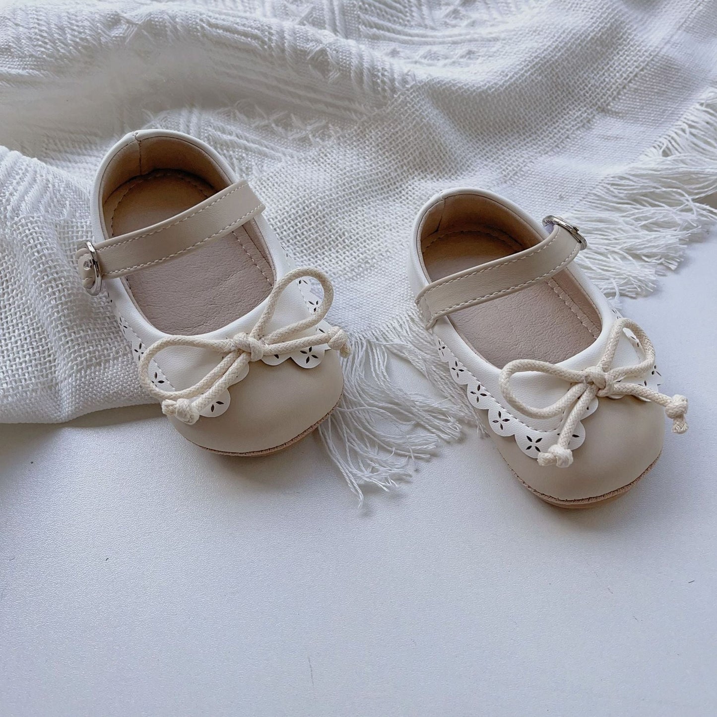 Summer Baby Girl Shoelace Bow Toddler Soft-Sole Anti-Slip Walking Shoes-6
